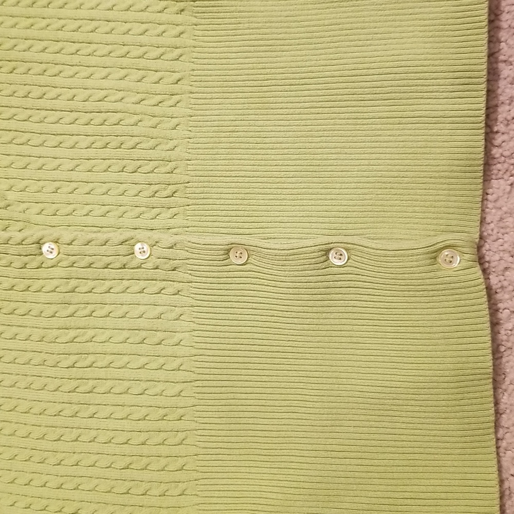 Vintage The Limited Lime Green Cable Knit Cardigan Sweater - Picture 3 of 5